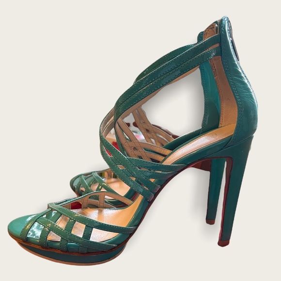 Pelle Moda - Turquoise Leather Heels - Size 7 - Picture 4 of 4